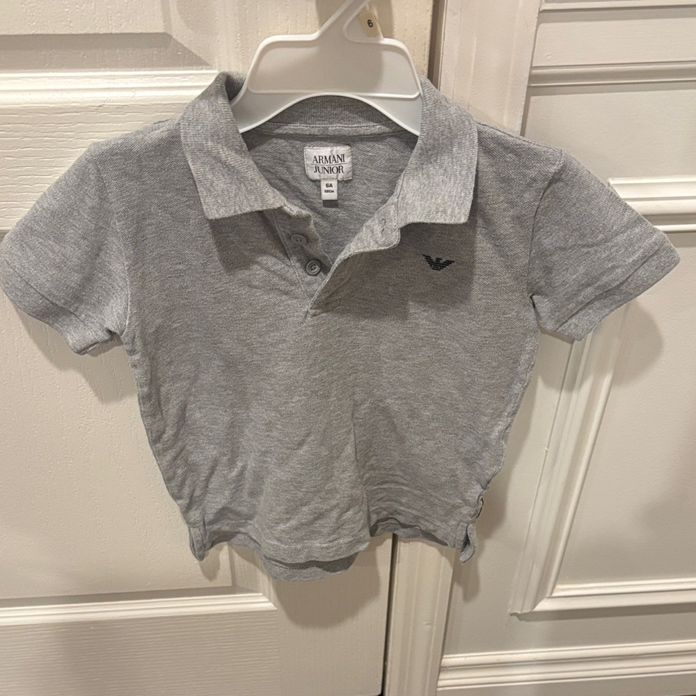 Armani Junior Light Gray Polo Shirt